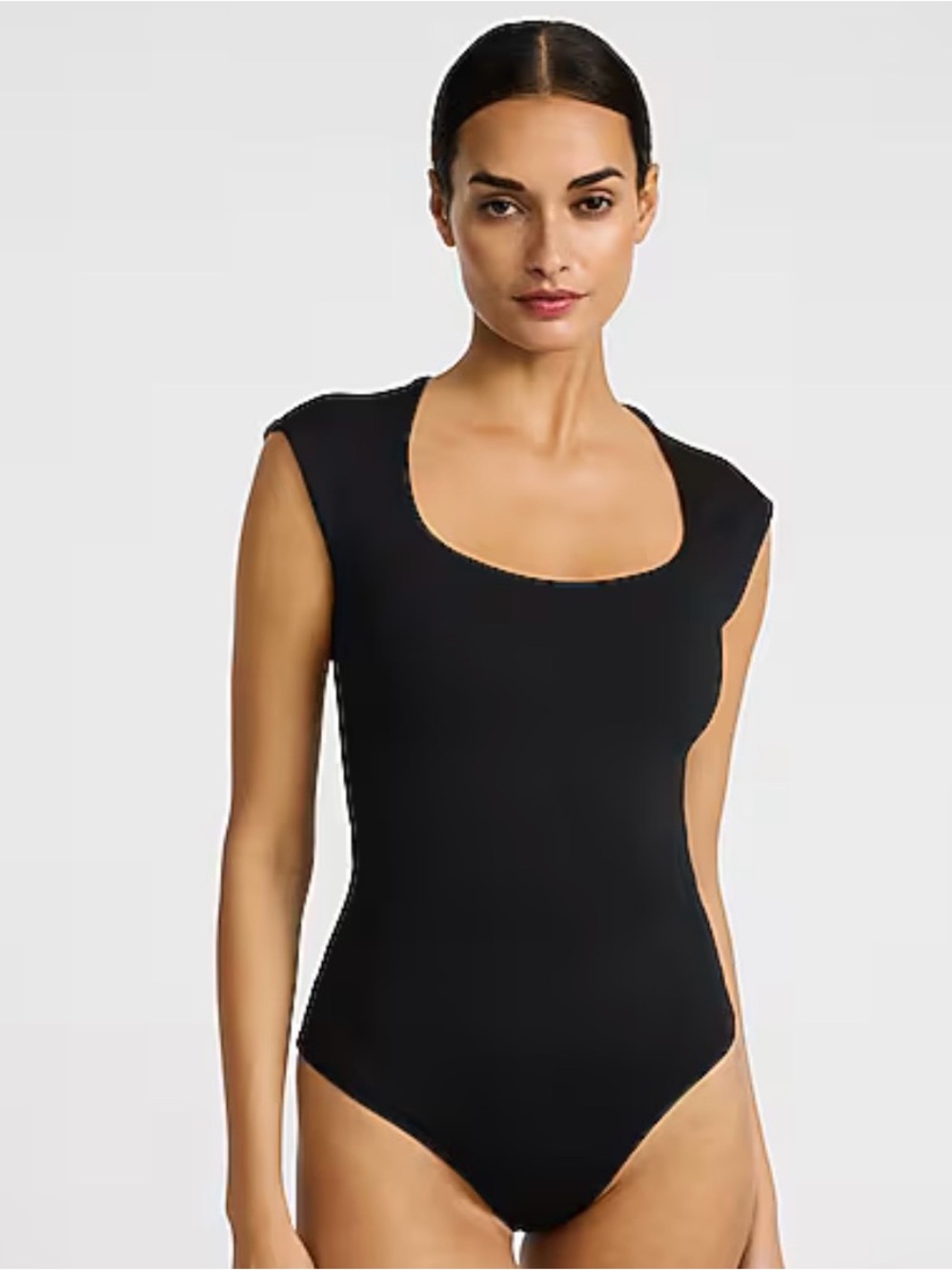 New Body Contour High Compression Scoop Neck Cap Sleeve Bodysuit Sz M